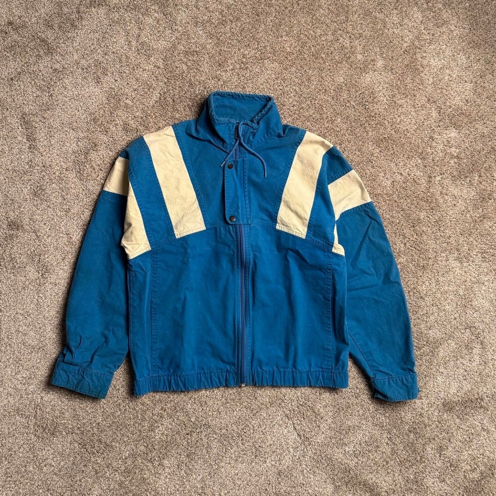 VINTAGE BLUE & WHITE INTERMISSION COLOUR BLOCK JACKET